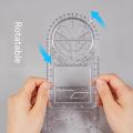 Multifunctional Rotatable Drawing Geometry Protractor Spirograph Ruler Student Drafting Tool Children Learning Painting Art Tool Amour zii.