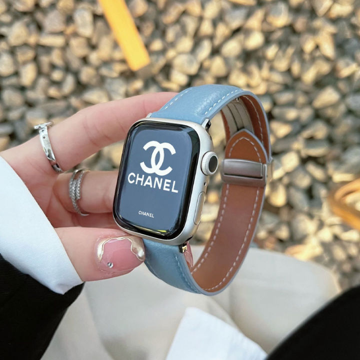 Genuine Leather Strap for Apple Watch Band 49mm 41mm 38mm 40mm 45mm 44mm  42mm Magnetic Bracelet for IWatch Ultra Series SE