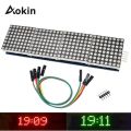 MAX7219 MAX-7219 7219 RED Dot Matrix Module 4 In 1 8x8 Dot Microcontroller Line Display With 5 Pin Cables For Interfacing Arduino Electronics Circuitry & Parts. 