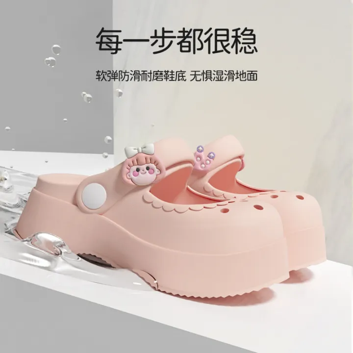Parent-child%20Mary%20Jane%20Crocs%20Women's%20Summer%20New%20Cute%20Girls'%20Heart-to-Wear%20Versatile%20EVA%20Baotou%20Sandals%20-%20Image%203