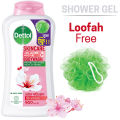 Dettol Body Wash Loofah Free Shower Gel Skincare Rose & Sakura Blossom with 8 Hour Lasting Moisture 250ml. 