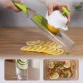 Adjustable Manual Fruit Slicer Fruit V Slicer Vegetable Julienne Cutter Lemon Slicing Tool With 4 Blade Kitchen Tool-Black.