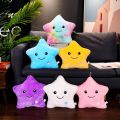 24*22cm Creative Toy Luminous Star Pillow Stuffed Plush Glowing Colorful Stars Cushion Led Light Toys Gift For Kids Children. 