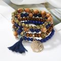 Bohemian Bracelet Creative Ladies Tree of Life Jewelry Tassel Multi-layer Wooden Beaded Ethnic Style Fashion Women Bracelets. 