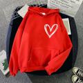 2023 Fall/Winter New Korean Version Hooded and Fleece Sweatshirt Women's Casual Loose Blouse Jacket Couple Hoodie. 