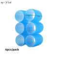 【Sooledead】6Pcs Blue Self-Grip Hair Rollers Hair Curlers No Heat Hair Volume Self-adhesive Jumbo Size DIY Styling Tools.