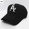 Black FLEXFIT LA Embroidery Logo Bon Cap For Men. 