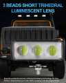 Waterproof 12V Motorcycle LED Spotlight Super Bright White Yellow Headlight 3 Eyes Lens RGB with Red Blue Strobe Flashing Fog Driving Light. 