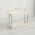 Storage Rack Kitchen Slim Slide Tower Wheels Space Shelf 3-Layer. 