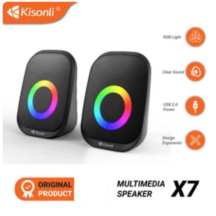 KISONLI X7 Computer Multimedia Speaker 2.0 Two-Way USB AUX 3Watt Computer Home Desk Speaker