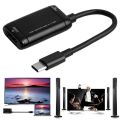 USB-C Type C to HDMI Adapter USB 3.1 Cable For MHL Android Phone Tablet Black.