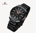 NAVIFORCE 8029 New Luxury Men Watches Casual Luminous Date Clock Stainless Steel Male Quartz Wristwatches-Black. 