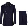 Men Slim Fit Fashion Business Casual Double Breasted Blazers Jacket Coat Trousers Wedding Groom Party Skinny 2 Pcs Suits Pants.