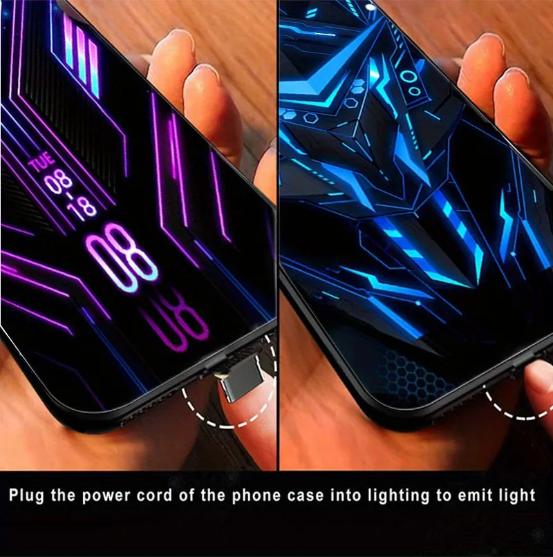 Glow In The Dark IPhone Case LED Apple Logo Flashing Light Up Glow