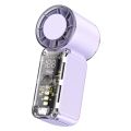 Super Mini Handheld Turbo Fan with Display & LED Light | Transparent 5 Speed Pocket Fan (Cyberpunk Design) Mini Fan + Light.