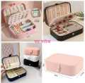 All Season Compact Travel Jewellery Box – Premium Velvet & PU Leather Organizer for Earrings, Necklaces and Rings. 