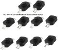 10Pcs- BLACK Color DC 30V 1A Flashlight Latching ON OFF Mini Push Button Switch 17x12x9.5mm For Table Lamp Flashlight Button LED Torch Light Switches DIY.
