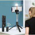 R1S Adjustable 4 in 1 Multifunctional Monopod Selfie Stick & Tripod with Selfie Light & Wireless Bluetooth Remote Control - Selfie Stick.