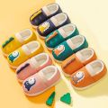 Non-slip Children Home Slippers Baby Warm Cotton Indoor Shoes 2021 Winter Cartoon Dinosaur Kids Slippers Boys Girls Flops Soft. 