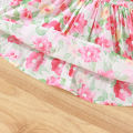 Summer New Baby Girl Dress Bubble Sleeves Square Neck Bow Summer Birthday Party Dress Sweet Princess Dress (0-3 Year Old Girl). 