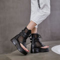 Ladies Sandals Hollow-Out Gladiator Sandals Women Flat Shoes Open Toe Summer Cool Boots. 