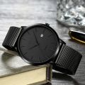 CRRJU Fashion Mens Watches Ultra Thin Quartz Watch Men Casual Slim Mesh Steel Waterproof Sport Watch Black Relogio Masculino. 