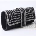 Black Clutch Purse and Handbag with Rhinestone Women's Party Evening Bag Luxury Wedding Clutch Female Shoulder Bag.