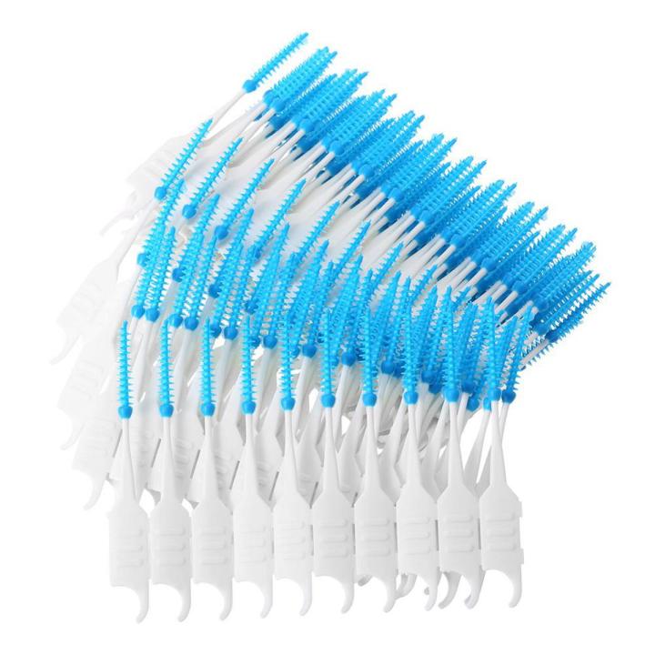 【DM bag factory Store】Dental Floss Interdental Brush Teeth Stick Toothpick Soft Silicone Double-ended Picks Care