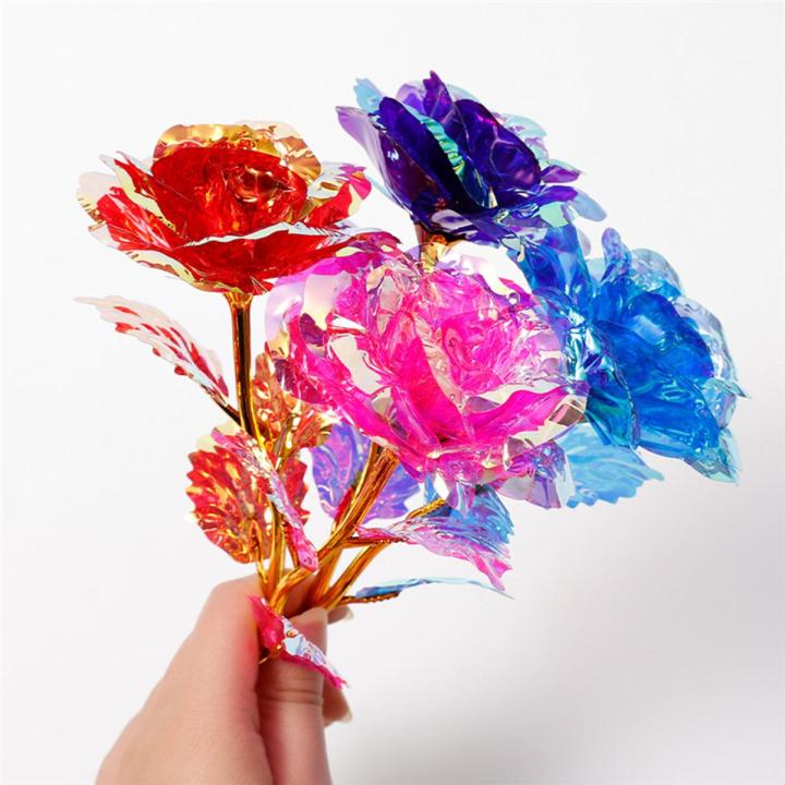 Artificial Gold Foil Roses Flower Eternal Rose Flower Love Base Wedding Anniversary Mother's Day Valentine's Day Gift Decoration