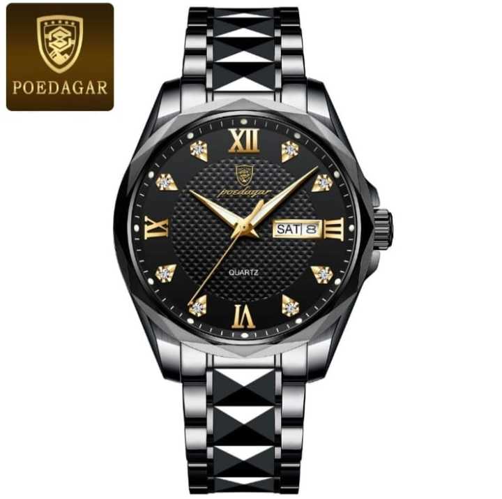Poedagar 615 Stainless Steel styles watch for Men– Black