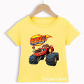 New Clothing for Kids Blaze and The Monster Machines T-Shirt Summer Boys Clothes Yellow T Shirt Children'S Clothes From 2-13.