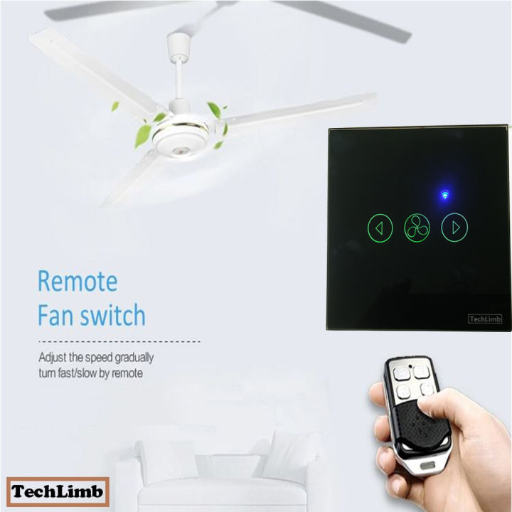 Smart WiFi Fan Switch – Remote & Touch Control | Works with Alexa & Google Home | 86x86mm | 1-Year Warranty – TechLimb