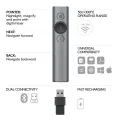 Logitech Spotlight Wireless Presentation Remote, 2.4 GHz and Bluetooth, USB-Receiver, Digital Laser Pointer, 30-Meter Operating Range, Dual Connectivity, Timer, PC/Mac/Android/iOS - Slate. 