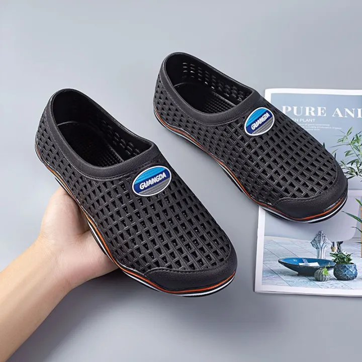 Hole%20Shoes%20Men's%20Summer%20Platform%20Beach%20Shoes%20Breathable%20Closed%20Toe%20Sandals%20Plastic%20Net%20Lovers%20Shoes%20Non-Slip%20Cover%20Closed-Toe%20Slippers%20-%20Image%202