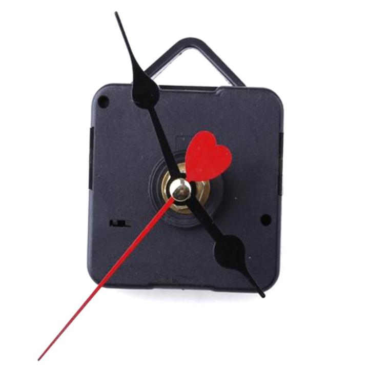 Set Silent Wall Clock Quartz Movement Mechanism Blk Red DIY