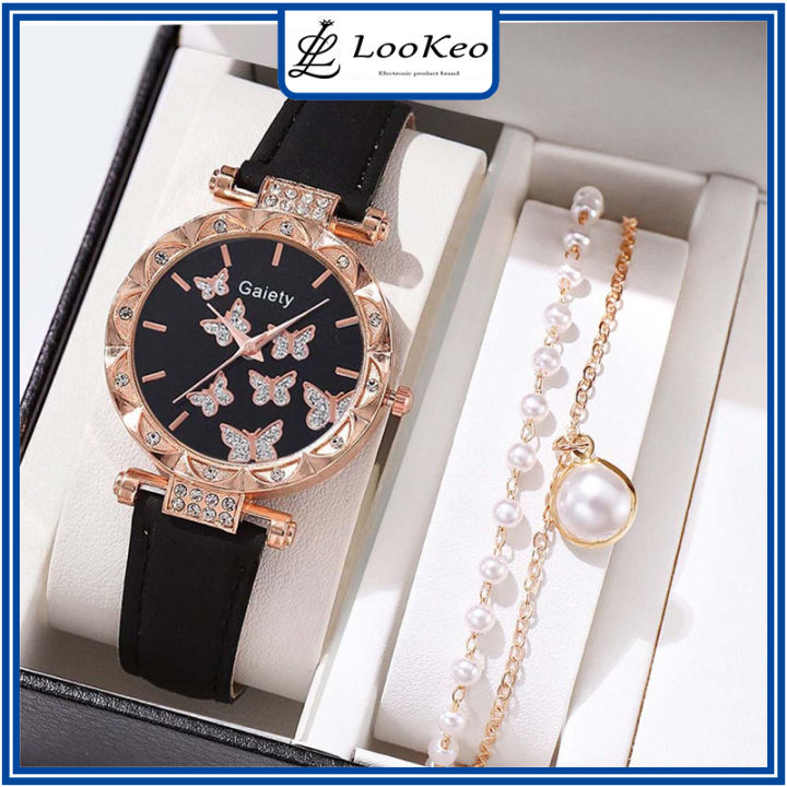 LooKeo Mall 2pcs High Quality Women's Quartz Watch and Bracelet Fashionable Casual Watches (No Box)