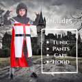 Deluxe Medieval Crusades Knight Cosplay Costume For Kids Boys Outfit Suits Boys Halloween Carnival Party. 