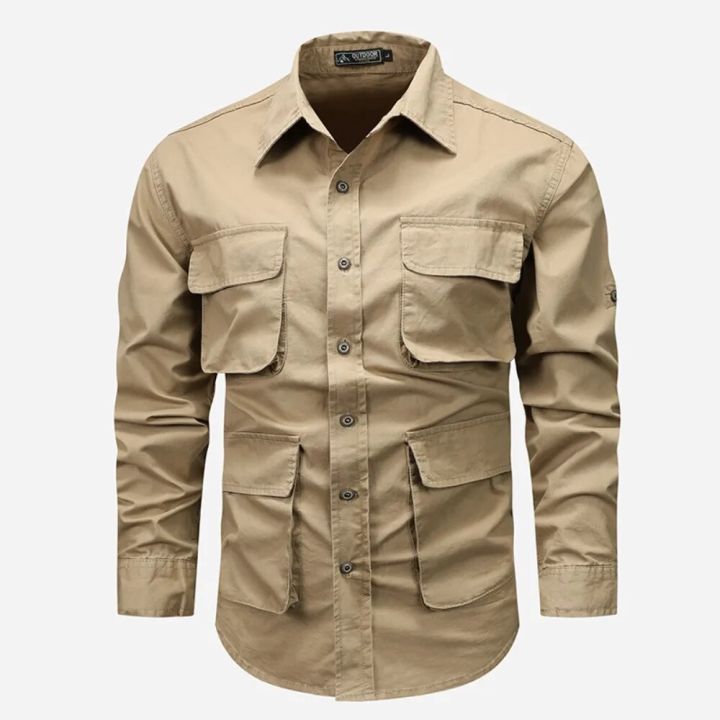 Military Shirts Men With Multi Pockets Men Fashion Clothing Outdoor Tactical Shirts Long Sleeve Shirts