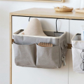 Bedside hanging bag storage bag bedroom magazine storage bag White.