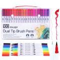 100 Color Dual Tip Brush Pens Art Markers Set.