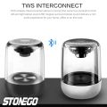 STOENGO Portable Bluetooth Speakers, Small True Wireless Stereo (TWS) Speaker Transparent Crystal LED Music Player with TF Card.