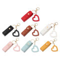 Keychain Lipstick Bag Small Leather Lipsticks Protective Cover With Mirror Portable Makeup Pouch for Daily use Women Makeup.