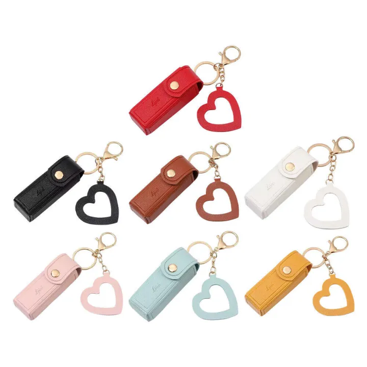 Keychain%20Lipstick%20Bag%20Small%20Leather%20Lipsticks%20Protective%20Cover%20With%20Mirror%20Portable%20Makeup%20Pouch%20for%20Daily%20use%20Women%20Makeup%20-%20Image%202