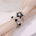 1/2Pcs Fashion Color Blocking Star Rings Imitation Opal Stone Ring Y2k Girls Women Personality Punk Ring Trendy Jewelry Gifts. 