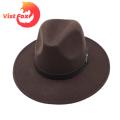 (New)Vit Fox Fedora Hat With Buckle Pure Color Fedora Hat.