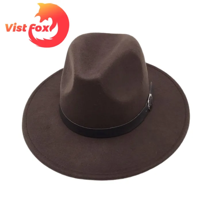 %EF%BC%88New%EF%BC%89Vit%20Fox%20Fedora%20Hat%20With%20Buckle%20Pure%20Color%20Fedora%20Hat%20-%20Image%203
