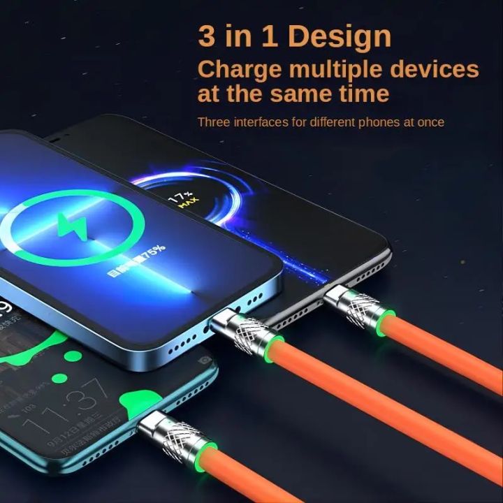 Mocho%203%20In%201%20120W%206A%20Super%20Fast%20Charging%20Cable%20Liquid%20Silicone%20Fast%20Charging%20Data%20Cable%20For%20Micro%20USB%20Type-C%20Iphone%20With%20Indication%20Light%20-%20Image%204