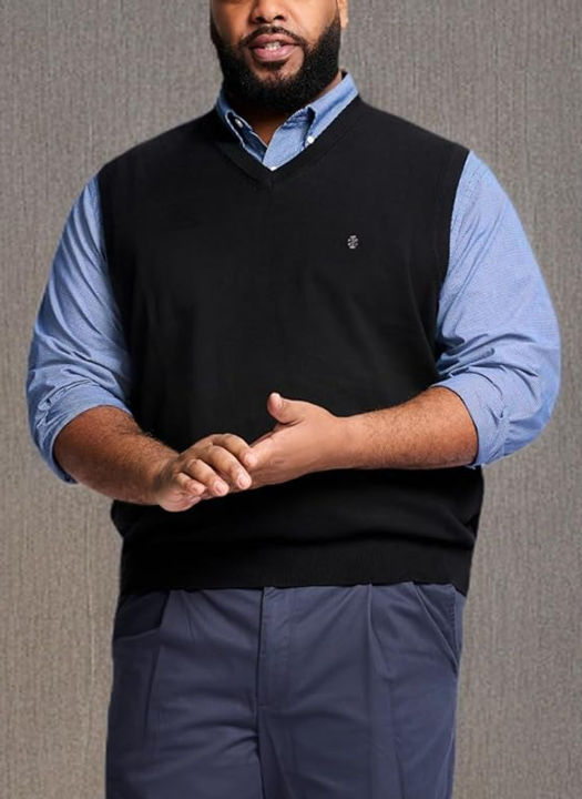 Mens%20Premium%20V-Neck%20Knit%20Sleeveless%20Pullover%20Sweater%20From%20Levin%20-%20Image%204