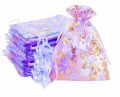 Golden Print Pouch Bags - Colorful Gift Bags for Attar (5x7 cm) - Small Gift Bag - Attar Bag - Pouch Bag 10pc.
