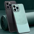 For iPhone 13 Pro Max Case 360 Degrees Protection Leather Soft Border Anti-fingerprint Color Blocking Design For iPhone 13 Pro Max Back Cover. 